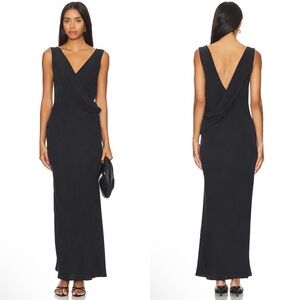 NEW NWT St. Agni Layered Drape Dress Maxi Dress In Black